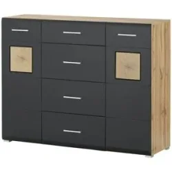 Höffner Kommode  Cortina ¦ schwarz ¦ Maße (cm): B: 140 H: 109 T: 40.0