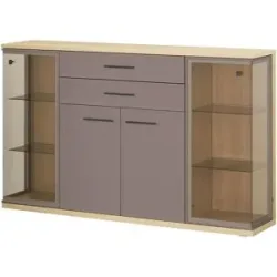 Wohnwert Highboard  Carré ¦ grau ¦ Maße (cm): B: 184 H: 113 T: 40.0