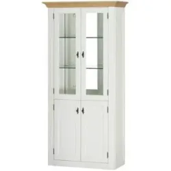 maison bleue Vitrine  Petit Chalet ¦ holzfarben ¦ Maße (cm): B: 92 H: 191 T:
