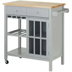 Höffner Servierwagen in Landhaus-Optik Butcher ¦ grau ¦ Maße (cm): B: 86,5 H: 88,5 T: