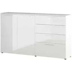 uno Sideboard  Glossy ¦ weiß ¦ Maße (cm): B: 186 H: 107 T: 40.0