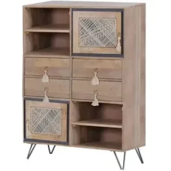 Höffner Highboard  Almina ¦ holzfarben ¦ Maße (cm): B: 90 H: 165 T: 45.0