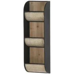 Höffner Wandregal  Pine ¦ schwarz ¦ Maße (cm): B: 31 H: 92 T: 14.0