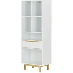 Höffner Highboard  Brescia ¦ weiß ¦ Maße (cm): B: 60 H: 162 T: 38.0