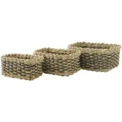 Höffner Aufbewahrungskorb  3er Set   ¦ braun ¦ Maße (cm): B: 25 H: 12 T: 17.0