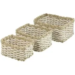 Höffner Aufbewahrungskorb  3er Set   ¦ creme ¦ Maße (cm): B: 25 H: 12 T: 17.0