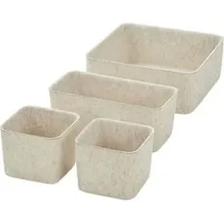HOME STORY Filzkörbe  4er Set   ¦ beige ¦ Filz ¦ Maße (cm): B: 25 H: 10 T: 25.0