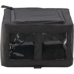 Höffner Aufbewahrungsbox mit Fenster   ¦ schwarz ¦ Polyester,Metall ¦ Maße (cm): B: 35