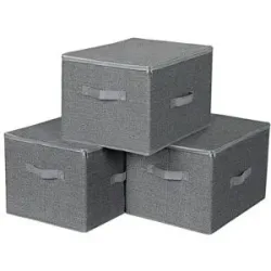 Höffner Aufbewahrungsbox 3er-Set   ¦ grau ¦ Polypropylen ¦ Maße (cm): B: 40 H: 25