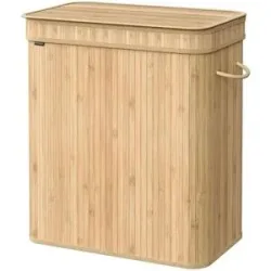 Höffner Wäschebox   ¦ holzfarben ¦ Bambus,Polyester,Metall ¦ Maße (cm): B: 54,5 H: 61