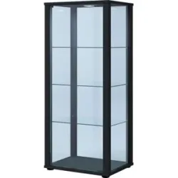 Höffner Vitrine  Kavisa ¦ schwarz ¦ Maße (cm): B: 50 H: 114,5 T: 38.0