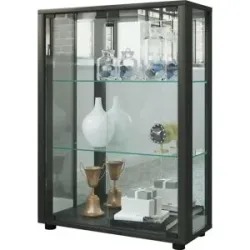 Höffner Vitrine  Sintalo ¦ schwarz ¦ Maße (cm): B: 60 H: 80 T: 25.0