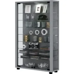 Höffner Vitrine  Lumo ¦ silber ¦ Maße (cm): B: 59 H: 90 T: 18.0