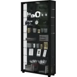 Höffner Vitrine  Lumo ¦ schwarz ¦ Maße (cm): B: 59 H: 113 T: 18.0
