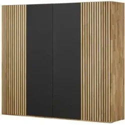 Woodford Drehtürenschrank  Manhattan ¦ grau ¦ Maße (cm): B: 240 H: 216 T: 60.0