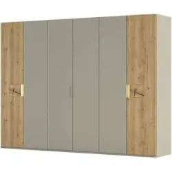 Wohnwert Drehtürenschrank teilmassiv Mercura ¦ beige ¦ Maße (cm): B: 301 H: 223