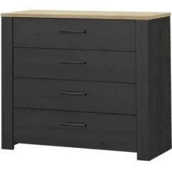 Höffner Schubkastenkommode  Toneo ¦ schwarz ¦ Maße (cm): B: 102 H: 87 T: 42.0