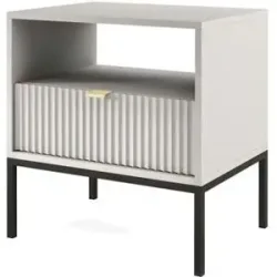 Höffner Nachtkommode  Nova ¦ grau ¦ Maße (cm): B: 54 H: 56
