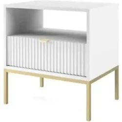 Höffner Nachtkommode  Nova ¦ weiß ¦ Maße (cm): B: 54 H: 56