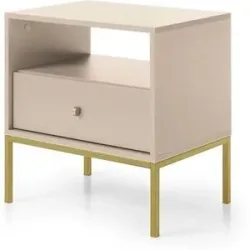 Höffner Nachtkommode  Molly ¦ beige ¦ Maße (cm): B: 53,6 H: 56,2