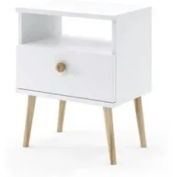 Höffner Nachtkommode  Ikon ¦ weiß ¦ Maße (cm): B: 44 H: 55,5