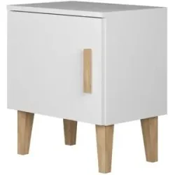 Höffner Nachtkommode  Kubi ¦ weiß ¦ Maße (cm): B: 34 H: 56