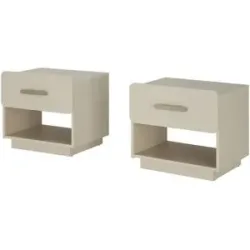 Höffner Nachtkommoden-Paar  Lydney ¦ beige ¦ Maße (cm): B: 53,2 H: 48 T: 41.5