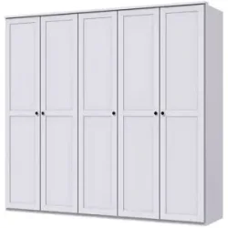 Höffner Drehtürenschrank  Chalet ¦ weiß ¦ Maße (cm): B: 225 H: 210 T: 58.0