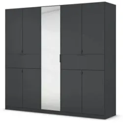 Höffner Drehtürenschrank  Thurso ¦ schwarz ¦ Maße (cm): B: 226 H: 210