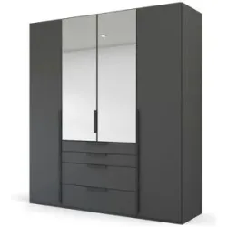 Höffner Drehtürenschrank  Port Talbot ¦ schwarz ¦ Maße (cm): B: 201 H: 223