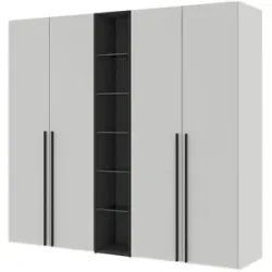 Dreamer eXpress Drehtürenschrank  Dreamer ¦ grau ¦ Maße (cm): B: 241,4 H: 220 T: