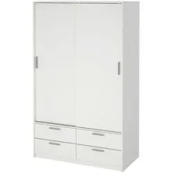 Höffner Schiebetürenschrank 2-türig  Lewes ¦ weiß ¦ Maße (cm): B: 121 H: 200 T: 60.0