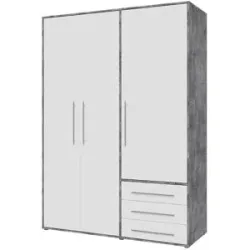 Höffner Kleiderschrank  Morley ¦ grau ¦ Maße (cm): B: 144,4 H: 200 T: 53.0