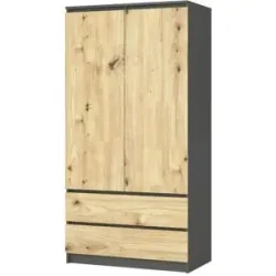 Höffner Drehtürenschrank mit 2 Schubladen Oda ¦ mehrfarbig ¦ Maße (cm): B: 90 H: 180