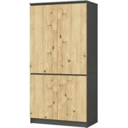 Höffner Drehtürenschrank 90 cm breit Valentina ¦ mehrfarbig ¦ Maße (cm): B: 90 H: 180