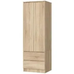 Höffner Drehtürenschrank mit 2 Schubladen Sina ¦ holzfarben ¦ Maße (cm): B: 60 H: 180