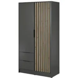 Höffner Drehtürenschrank  Nelly ¦ schwarz ¦ Maße (cm): B: 105 H: 200
