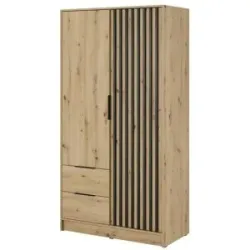 Höffner Drehtürenschrank  Nelly ¦ braun ¦ Maße (cm): B: 105 H: 200