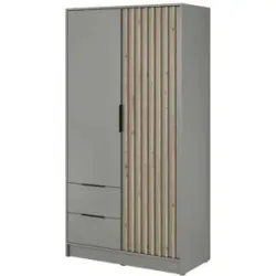 Höffner Drehtürenschrank  Nelly ¦ grau ¦ Maße (cm): B: 105 H: 200