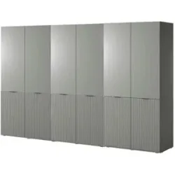 Höffner Drehtürenschrank  Sandbox ¦ grau ¦ Maße (cm): B: 303 H: 200