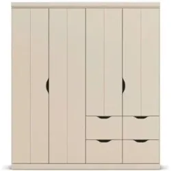 Höffner Kleiderschrank mit Schubladen Frieda ¦ creme ¦ Maße (cm): B: 181 H: 203