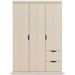 Höffner Kleiderschrank mit Schubladen Frieda ¦ creme ¦ Maße (cm): B: 136 H: 203