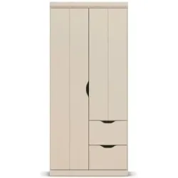 Höffner Kleiderschrank mit Schubladen Frieda ¦ creme ¦ Maße (cm): B: 91 H: 203
