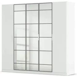 Höffner Kleiderschrank mit Spiegel Acero ¦ weiß ¦ Maße (cm): B: 226 H: 210