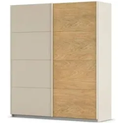 Höffner Schwebetürenschrank 2 türig Malva Extra ¦ creme ¦ Maße (cm): B: 181 H: 210
