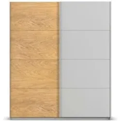 Höffner Schwebetürenschrank 2 türig Malva Extra ¦ grau ¦ Maße (cm): B: 181 H: 210