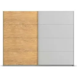 Höffner Schwebetürenschrank 2 türig Malva Extra ¦ grau ¦ Maße (cm): B: 271 H: 210