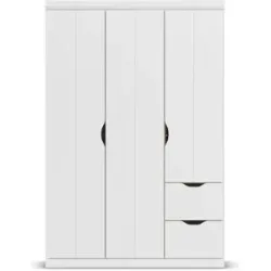 Höffner Kleiderschrank mit Schubladen Frieda ¦ weiß ¦ Maße (cm): B: 136 H: 203