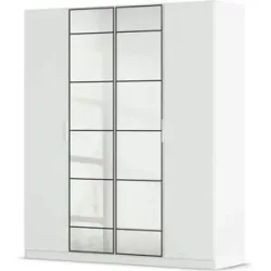 Höffner Kleiderschrank mit Spiegel Acero ¦ weiß ¦ Maße (cm): B: 181 H: 210