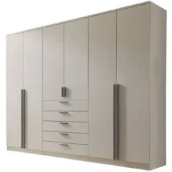Höffner Drehtürenschrank 6-türig  Cashmere  mit Einlegeböden Amesbury ¦ beige ¦ Maße